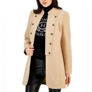 Tommy Hilfiger Tan Double-Breasted Coat